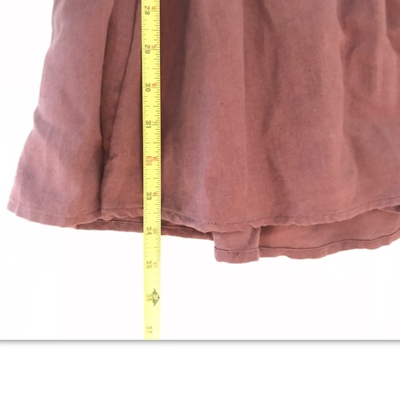 Free People | Erin Skater Linen Mini Dress Womens XS Brown Ruffle Open Back - Picture 8 of 10